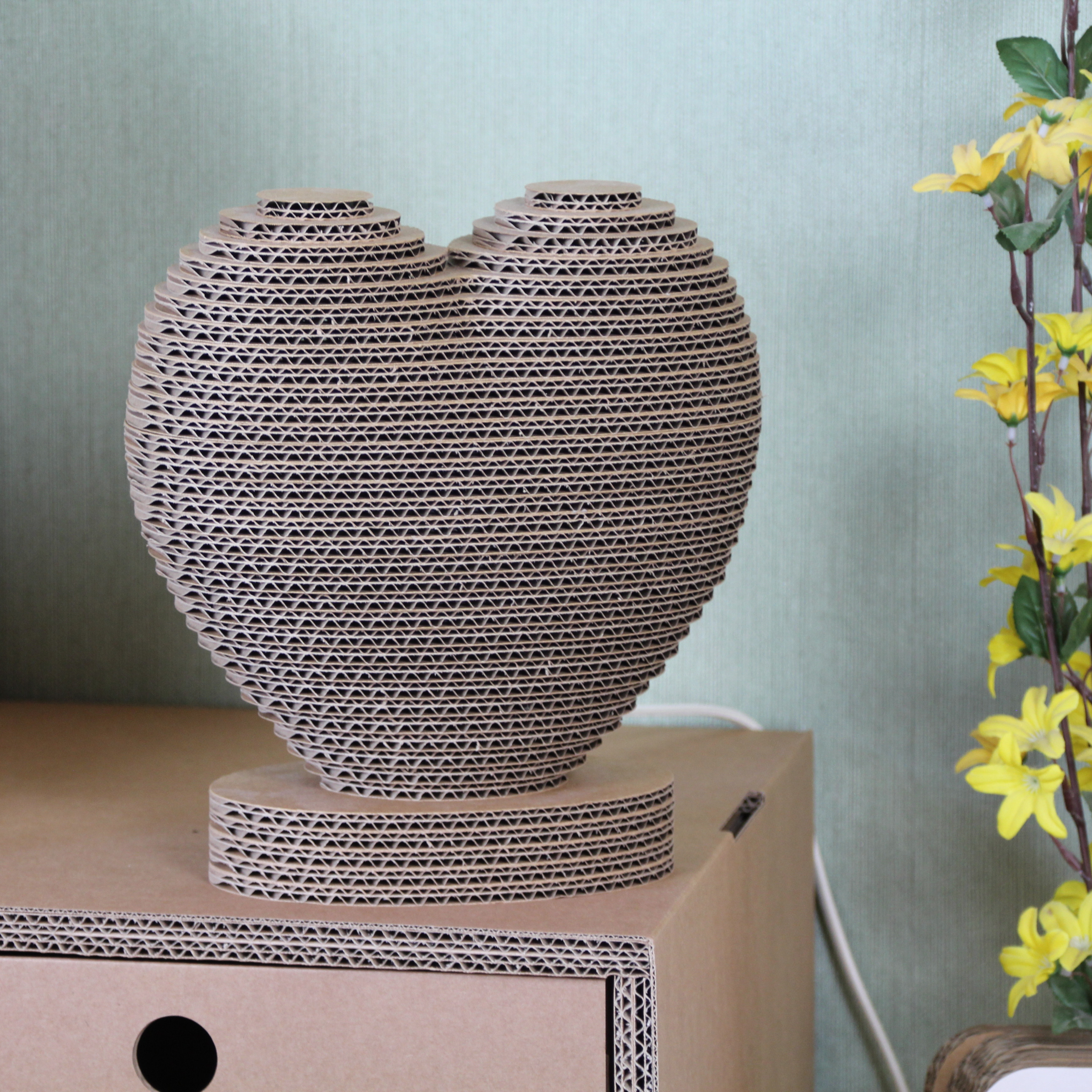 Wellpapplampe Herz