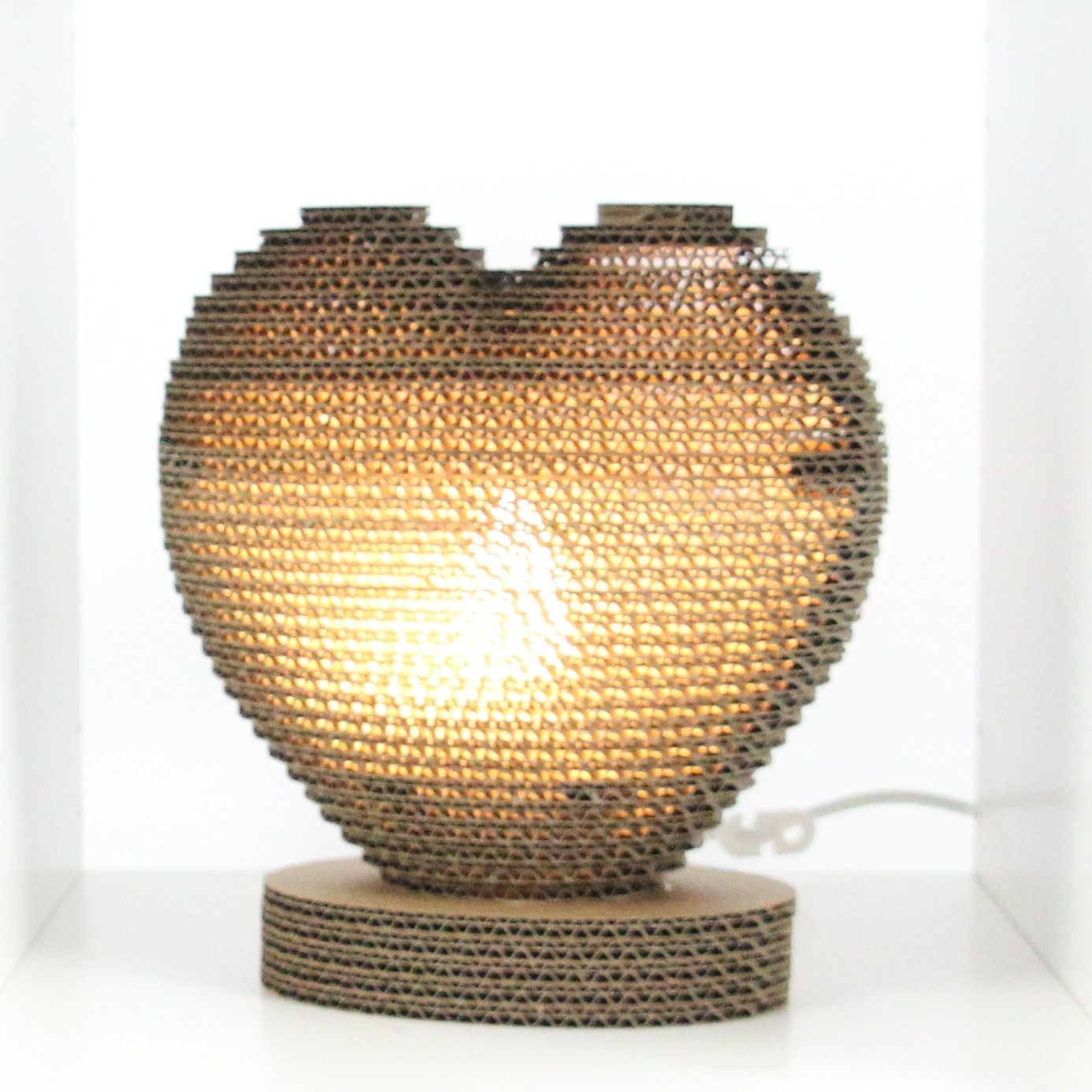 Wellpapplampe Herz